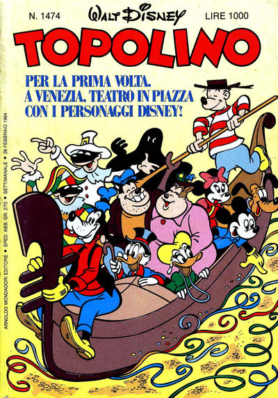 Cover for Topolino (Mondadori, 1949 series) #1474