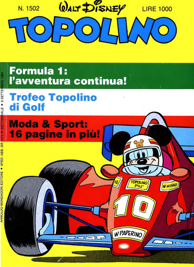 Cover for Topolino (Mondadori, 1949 series) #1502