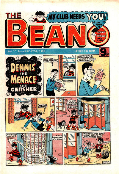 Cover for The Beano (D.C. Thomson, 1950 series) #2019