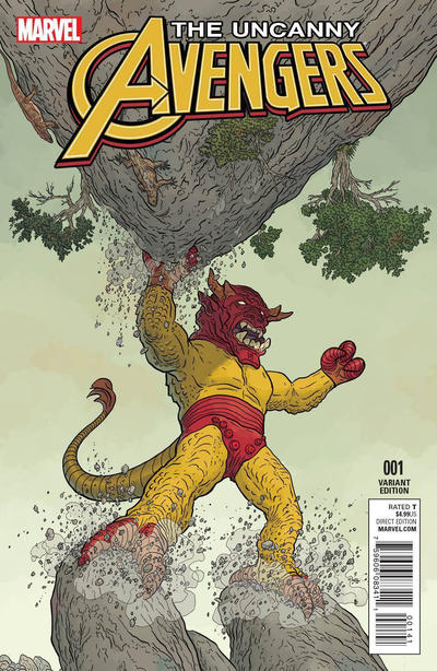 Cover for Uncanny Avengers (Marvel, 2015 series) #1 [Incentive Geof Darrow Kirby Monster Variant]