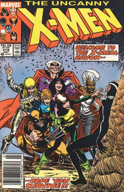 Cover for The Uncanny X-Men (Marvel, 1981 series) #219 [Newsstand]