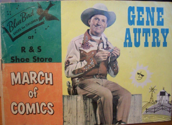 Cover for Boys' and Girls' March of Comics (Western, 1946 series) #104 [Blue Bird at R & S Shoe Store]
