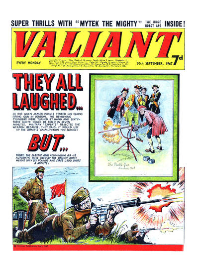 Cover for Valiant (IPC, 1964 series) #30 September 1967