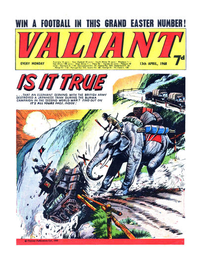 Cover for Valiant (IPC, 1964 series) #13 April 1968