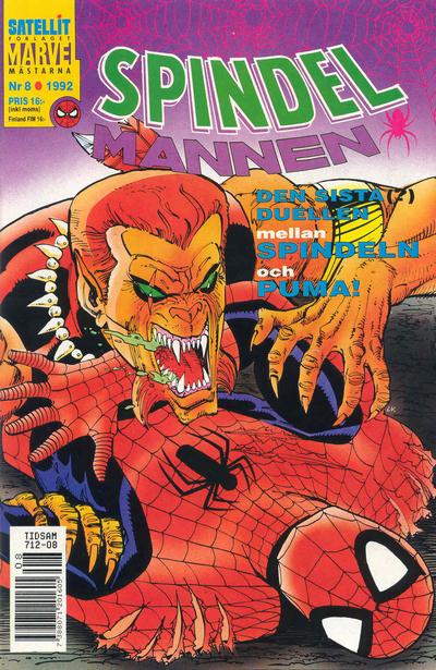 Cover for Spindelmannen (SatellitFörlaget, 1988 series) #8/1992