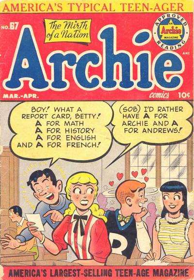 Cover for Archie Comics (Archie, 1942 series) #67