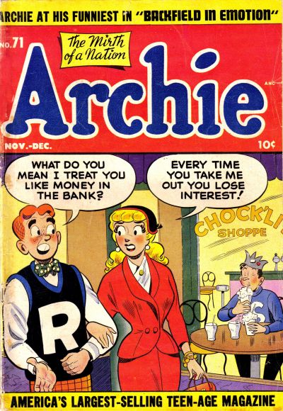 Cover for Archie Comics (Archie, 1942 series) #71