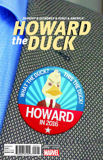 Cover for Howard the Duck (Marvel, 2015 series) #2 [Variant Edition - Chip Zdarsky Cover]