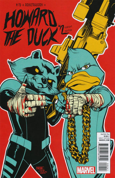Cover for Howard the Duck (Marvel, 2015 series) #2 [Variant Edition - Run The Jewels - Mahmud Asrar Cover]