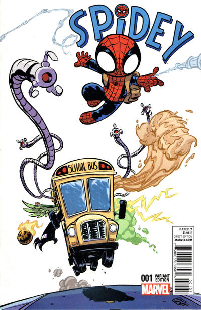 Cover for Spidey (Marvel, 2016 series) #1 [Variant Edition - Skottie Young Cover]
