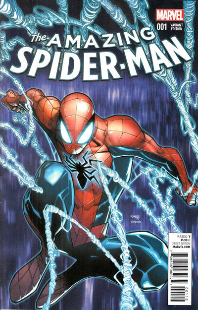 Cover for Amazing Spider-Man (Marvel, 2015 series) #1 [Variant Edition - Humberto Ramos Cover]