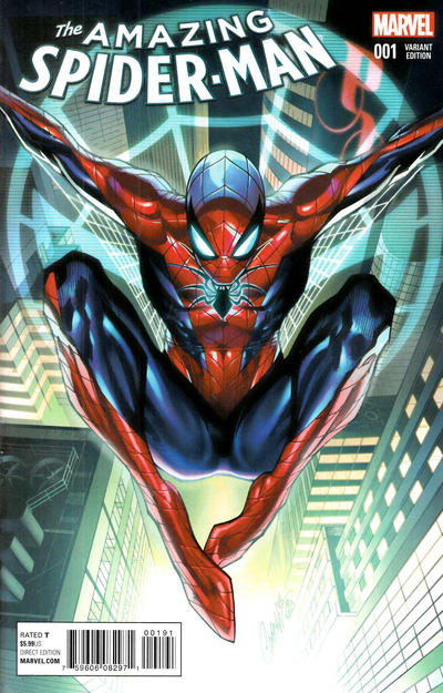 Cover for Amazing Spider-Man (Marvel, 2015 series) #1 [Variant Edition - J. Scott Campbell Cover]