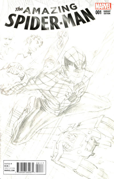 Cover for Amazing Spider-Man (Marvel, 2015 series) #1 [Variant Edition - Alex Ross Sketch Cover]
