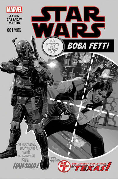 Cover for Star Wars (Marvel, 2015 series) #1 [Heroes & Fantasies Exclusive Daniel Acuña Black and White Variant]