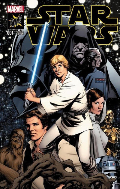 Cover for Star Wars (Marvel, 2015 series) #1 [Bampf! Comics Exclusive Mike McKone Variant]