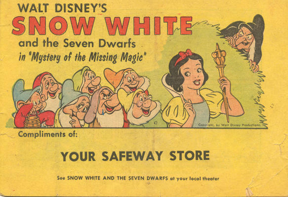 Cover for Snow White & the Seven Dwarfs in "Mystery of the Missing Magic" (Western, 1958 series) #[nn] [Safeway Store Variant]