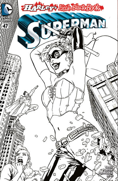 Cover for Superman (DC, 2011 series) #47 [Harley's Little Black Book Lee Bermejo Sketch Cover]