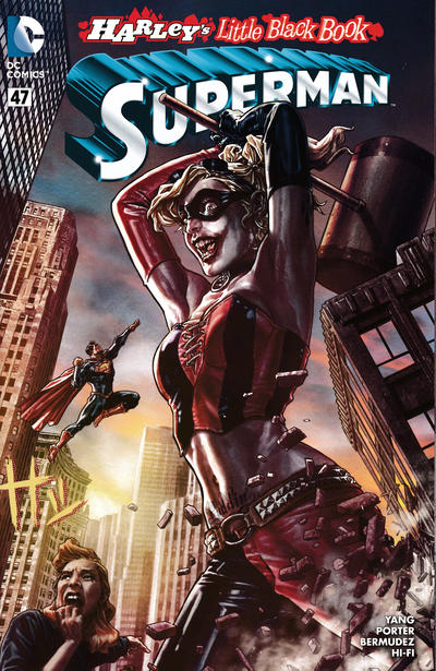 Cover for Superman (DC, 2011 series) #47 [Harley's Little Black Book Lee Bermejo Color Cover]