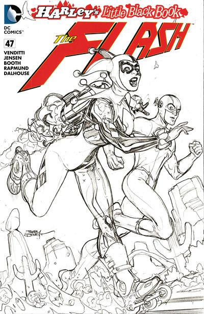 Cover for The Flash (DC, 2011 series) #47 [Harley's Little Black Book Terry Dodson Sketch Cover]