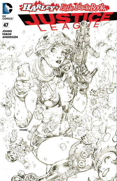 Cover for Justice League (DC, 2011 series) #47 [Harley's Little Black Book Jim Lee Sketch Cover]