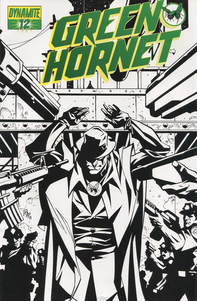 Cover for Green Hornet (Dynamite Entertainment, 2010 series) #12 [Retailer Incentive "Black & White" Phil Hester Cover]