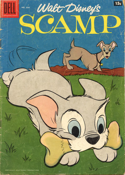 Cover for Four Color (Dell, 1942 series) #806 - Walt Disney's Scamp [15¢]