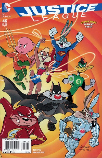 Cover for Justice League (DC, 2011 series) #46 [Looney Tunes Cover]