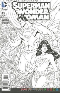 Cover for Superman / Wonder Woman (DC, 2013 series) #25 [Adult Coloring Book Cover]