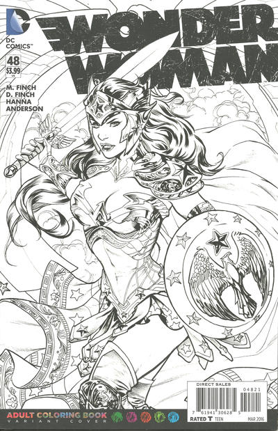 Cover for Wonder Woman (DC, 2011 series) #48 [Adult Coloring Book Cover]