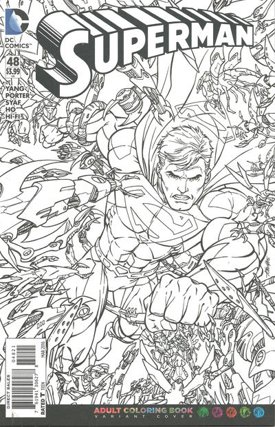 Cover for Superman (DC, 2011 series) #48 [Adult Coloring Book Cover]