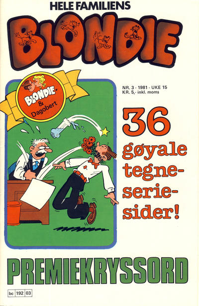 Cover for Blondie (Semic, 1980 series) #3/1981
