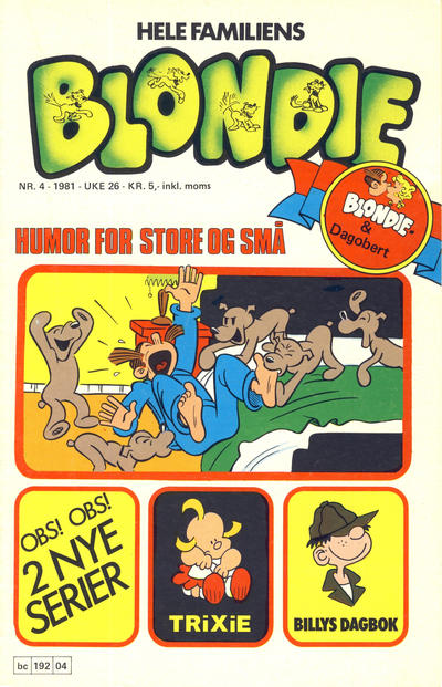 Cover for Blondie (Semic, 1980 series) #4/1981
