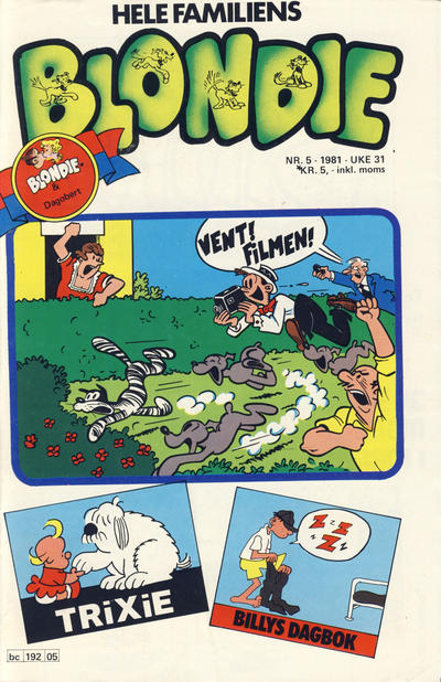 Cover for Blondie (Semic, 1980 series) #5/1981