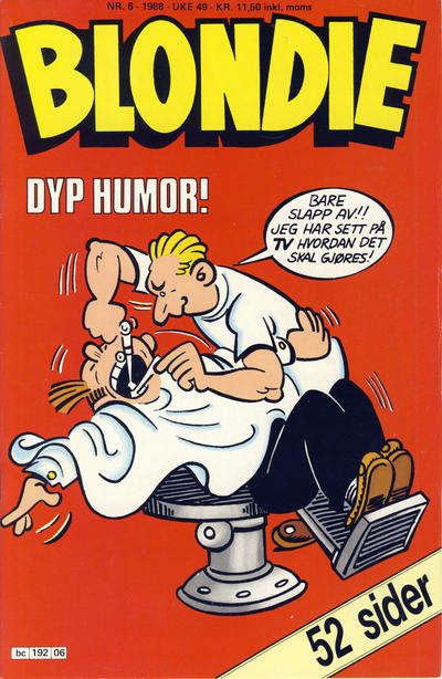 Cover for Blondie (Semic, 1980 series) #6/1988