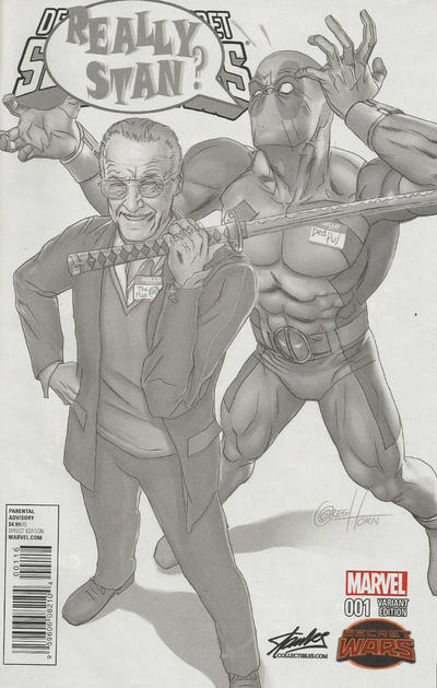 Cover for Deadpool's Secret Secret Wars (Marvel, 2015 series) #1 [Stan Lee Collectibles Exclusive Greg Horn Black and White Variant]