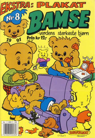 Cover for Bamse (Hjemmet / Egmont, 1991 series) #8/1991