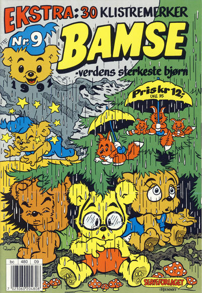 Cover for Bamse (Hjemmet / Egmont, 1991 series) #9/1991