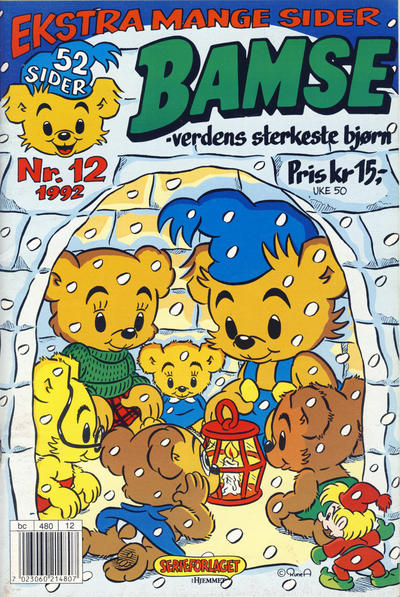 Cover for Bamse (Hjemmet / Egmont, 1991 series) #12/1992