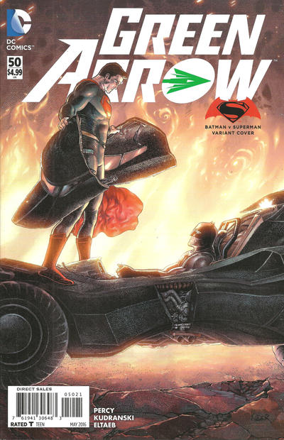 Cover for Green Arrow (DC, 2011 series) #50 [Batman v Superman Cover]