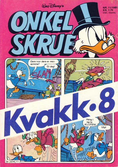 Cover for Onkel Skrue (Hjemmet / Egmont, 1976 series) #11/1981