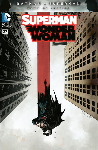 Cover for Superman / Wonder Woman (DC, 2013 series) #27 [Batman v Superman Full Color Cover]