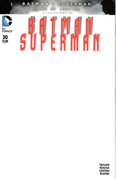 Cover for Batman / Superman (DC, 2013 series) #30 [Blank Cover]