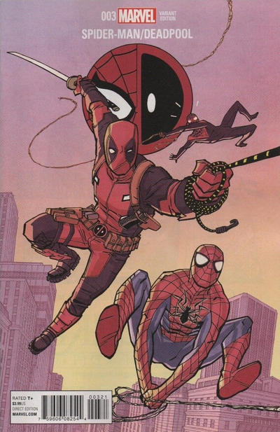 Cover for Spider-Man / Deadpool (Marvel, 2016 series) #3 [Variant Edition - Cliff Chiang Cover]