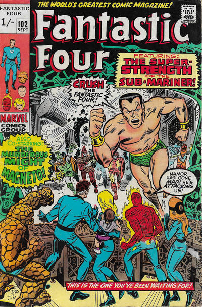 Cover for Fantastic Four (Marvel, 1961 series) #102 [British]
