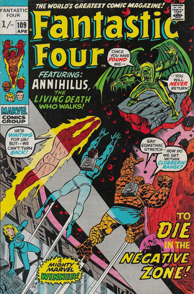 Cover for Fantastic Four (Marvel, 1961 series) #109 [British]