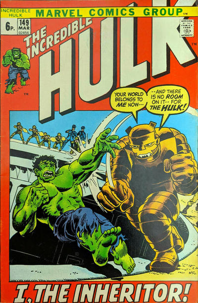 Cover for The Incredible Hulk (Marvel, 1968 series) #149 [British]