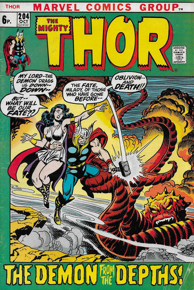 Cover for Thor (Marvel, 1966 series) #204 [British]