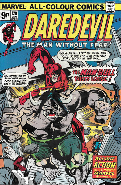Cover for Daredevil (Marvel, 1964 series) #129 [British]