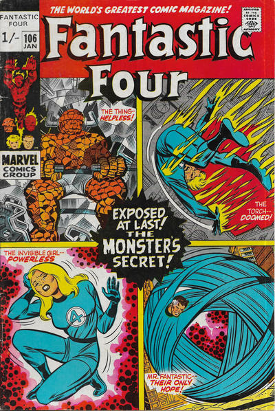 Cover for Fantastic Four (Marvel, 1961 series) #106 [British]