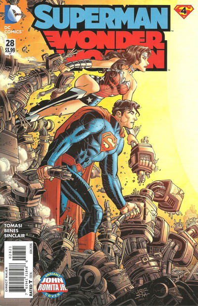 Cover for Superman / Wonder Woman (DC, 2013 series) #28 [John Romita Jr. Cover]